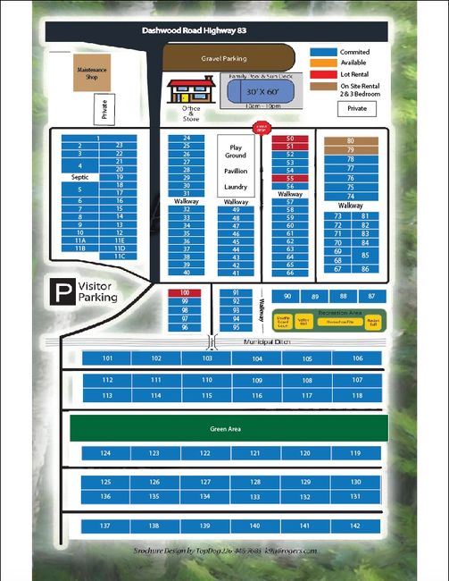 Site Map Birch Bark Trailer Park